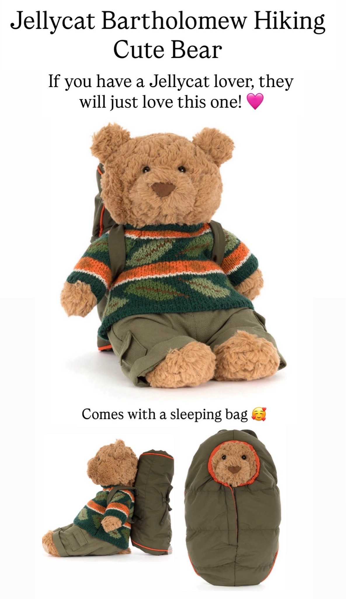 Jellycat 
Bartholomew, hiking bear

#LTKKids