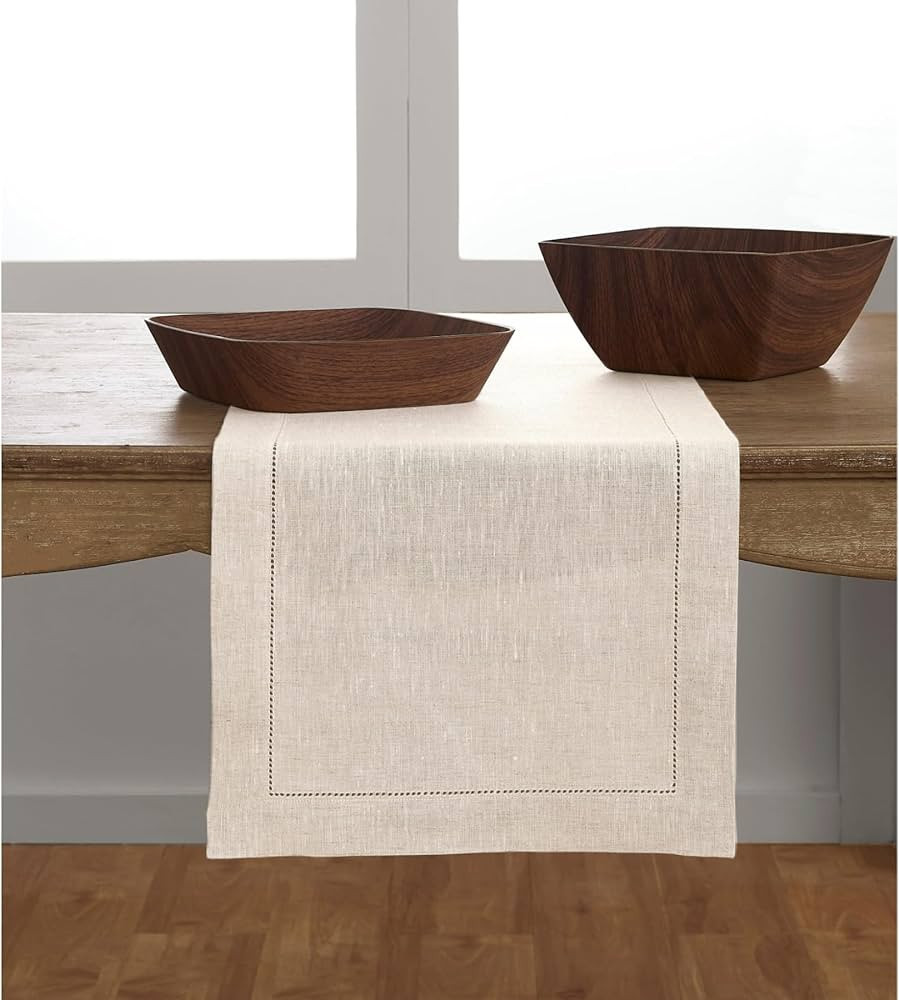 Solino Home Light Natural Linen Table Runner 48 inches – 100% Pure Linen 14 x 48 Inch Classic H... | Amazon (US)
