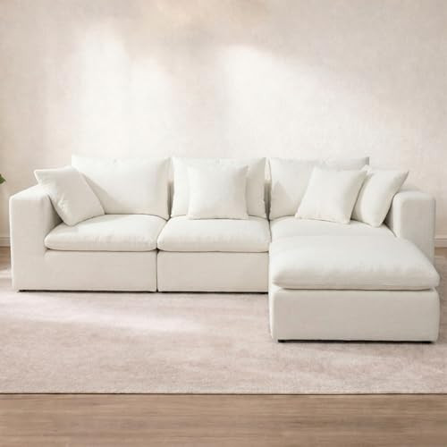 108'' Oversized Modular Sectional Sofa, Deep-Seat Cloud Couch, Boneless Sofa with Removable and Washable Covers, Sectional Couches for the Living Room/Apartment/Family Lounge | Amazon (US)