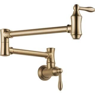Traditional Wall-Mounted Potfiller in Champagne Bronze | The Home Depot