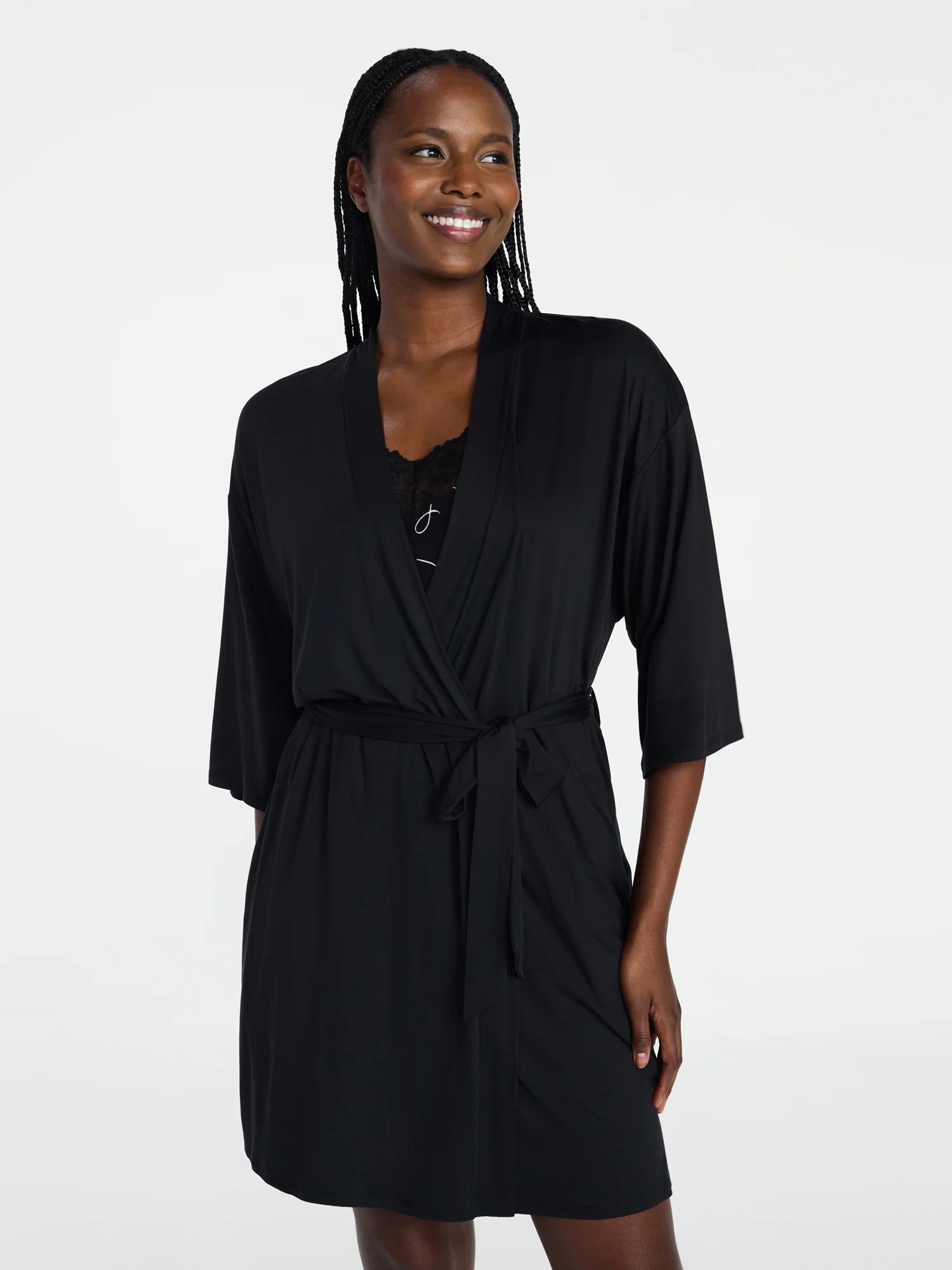 Joyspun Women’s Dreamy Soft Collection Knit Robe, Sizes S/M-2X/3X | Walmart (US)