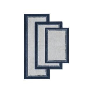 Amherst 27 in. x 45 in. Navy Tufted Cotton Rectangle Bath Rug | The Home Depot