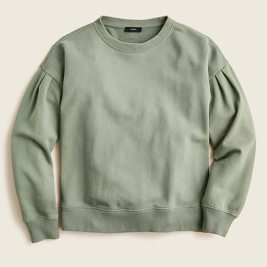 University terry puff-sleeve sweatshirt | J. Crew US