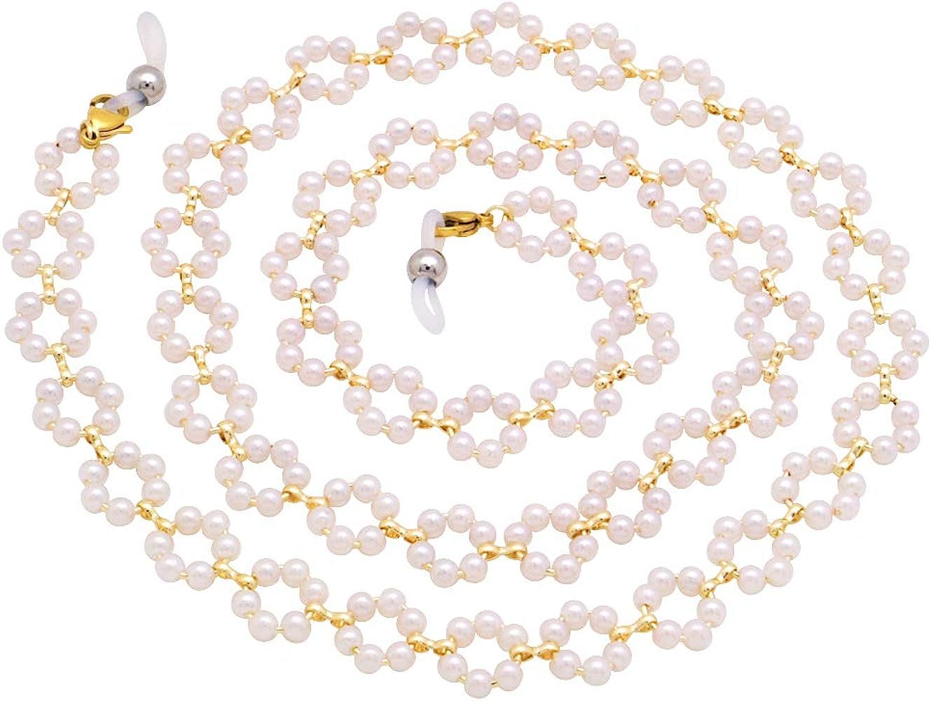 KAI Top Eyeglass Chain Sunglasses Chain for Women Girls Fashion White Pearl Flower Bead Eyewear R... | Amazon (US)