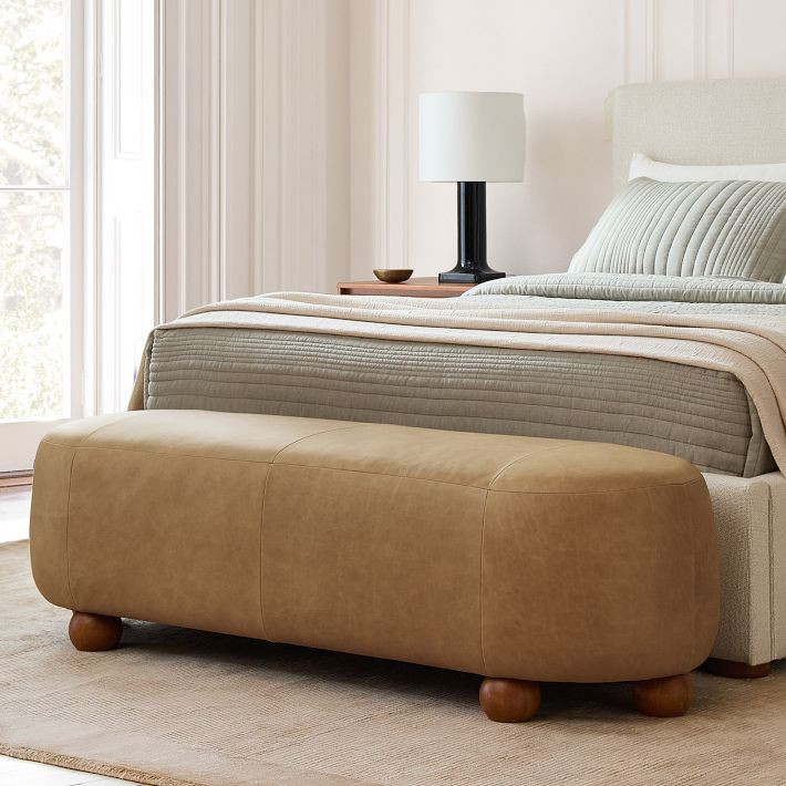 Thalia Leather Bench | West Elm (US)