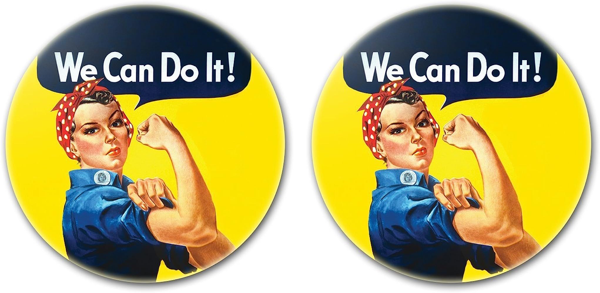Rosie the Riveter - We Can Do It - Two Large 2.25-inch Buttons Pins | Amazon (US)