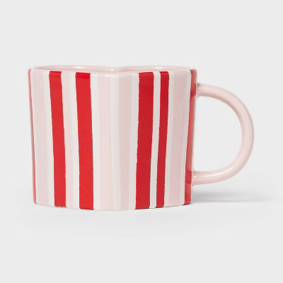 15 fl oz Stoneware Heart Handle Mug - Spritz™ | Target