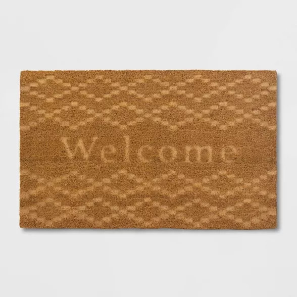 Etched Welcome Doormat Beige - Threshold™ | Target