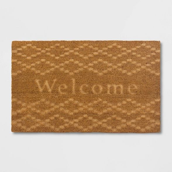 Etched Welcome Doormat Beige - Threshold™ | Target