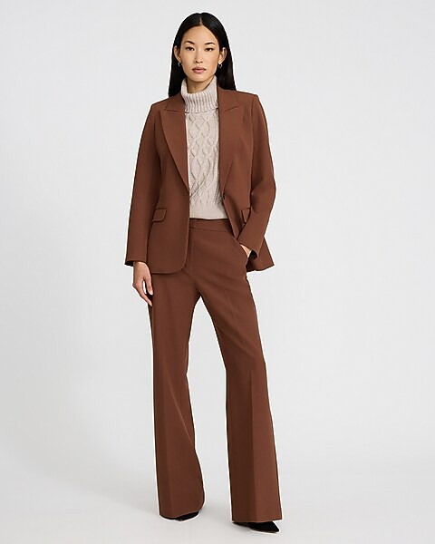Editor Studio Stretch Twill High Waisted Flare Trouser | Express