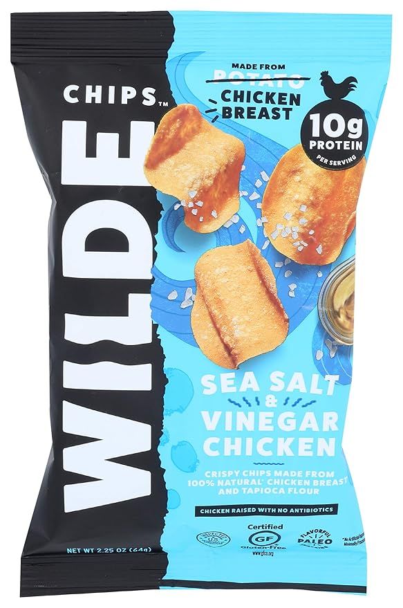 WILDE BRANDS Sea Salt Vinegar Chicken Chips, 2.25 OZ | Amazon (US)