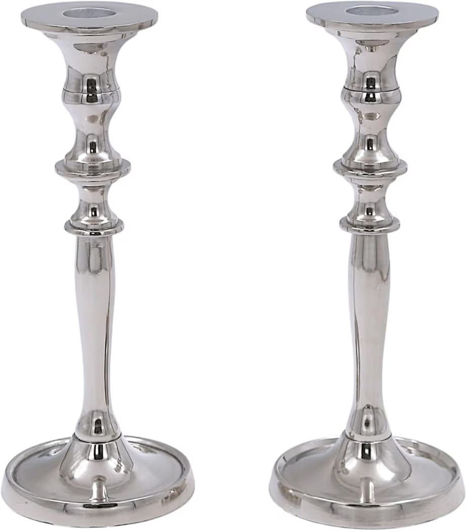 Hosley Set of 2 Silver Finish Taper Candle Holder 8" High. Ideal Gift and Use for Weddings, Party... | Amazon (US)
