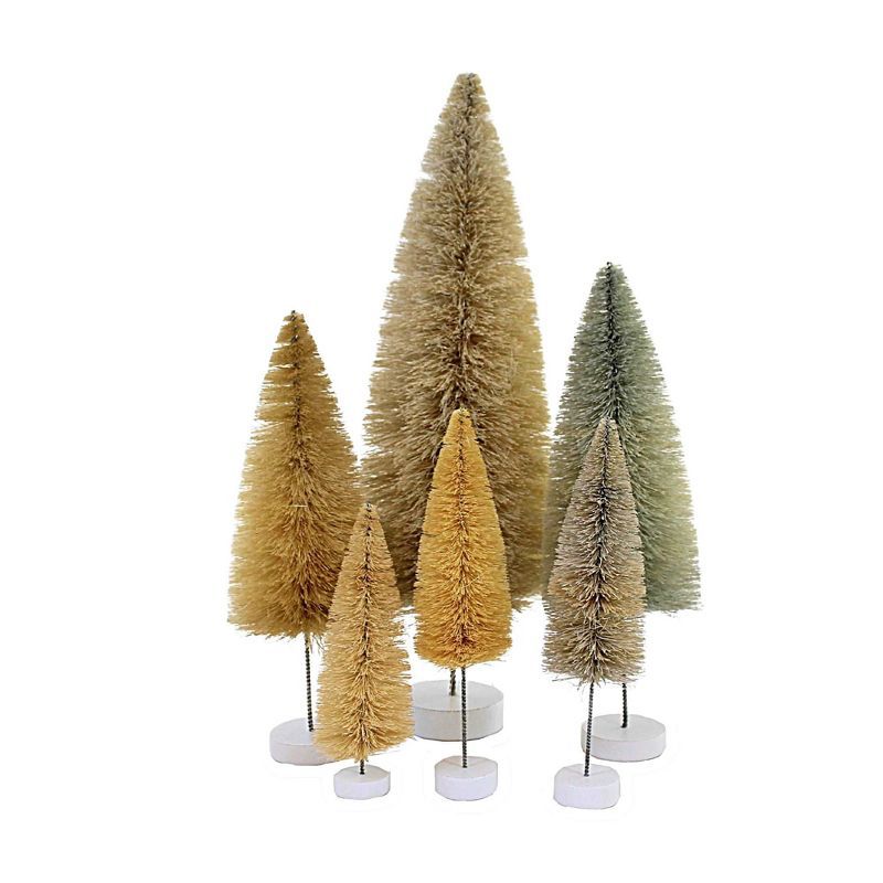 Christmas 15.5" Spectrum Trees White Set 6 Bottle Brush Village Decorate  -  Decorative Figurines | Target