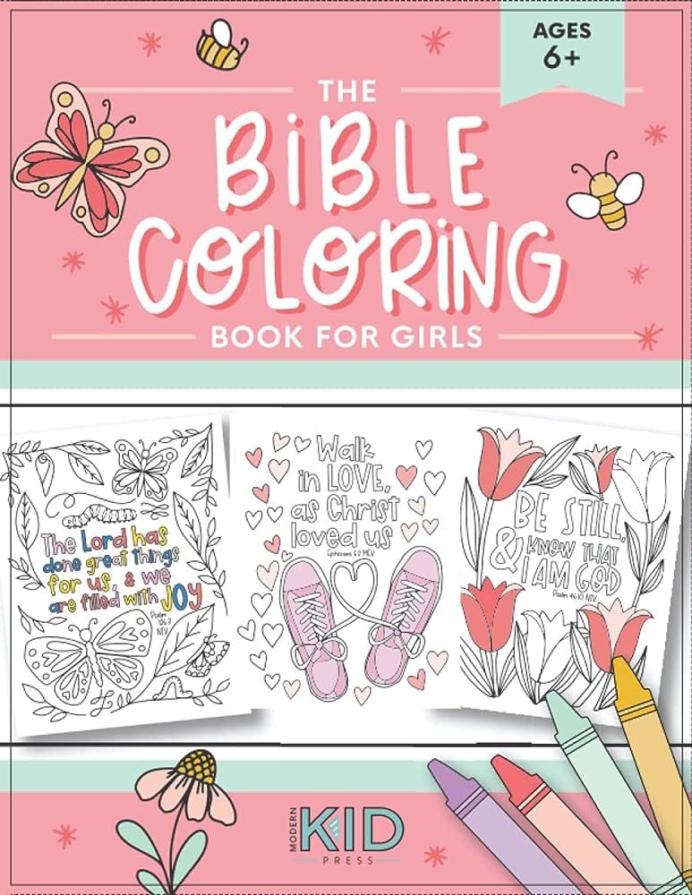 The Bible Coloring Book for Girls: Color 40 Cute Designs of Inspirational Verses & Christian Artw... | Amazon (US)
