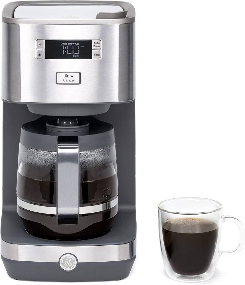 GE Drip Coffee Maker With Timer | 12-Cup Glass Carafe Coffee Pot With Warming Plate | Adjustable ... | Amazon (US)