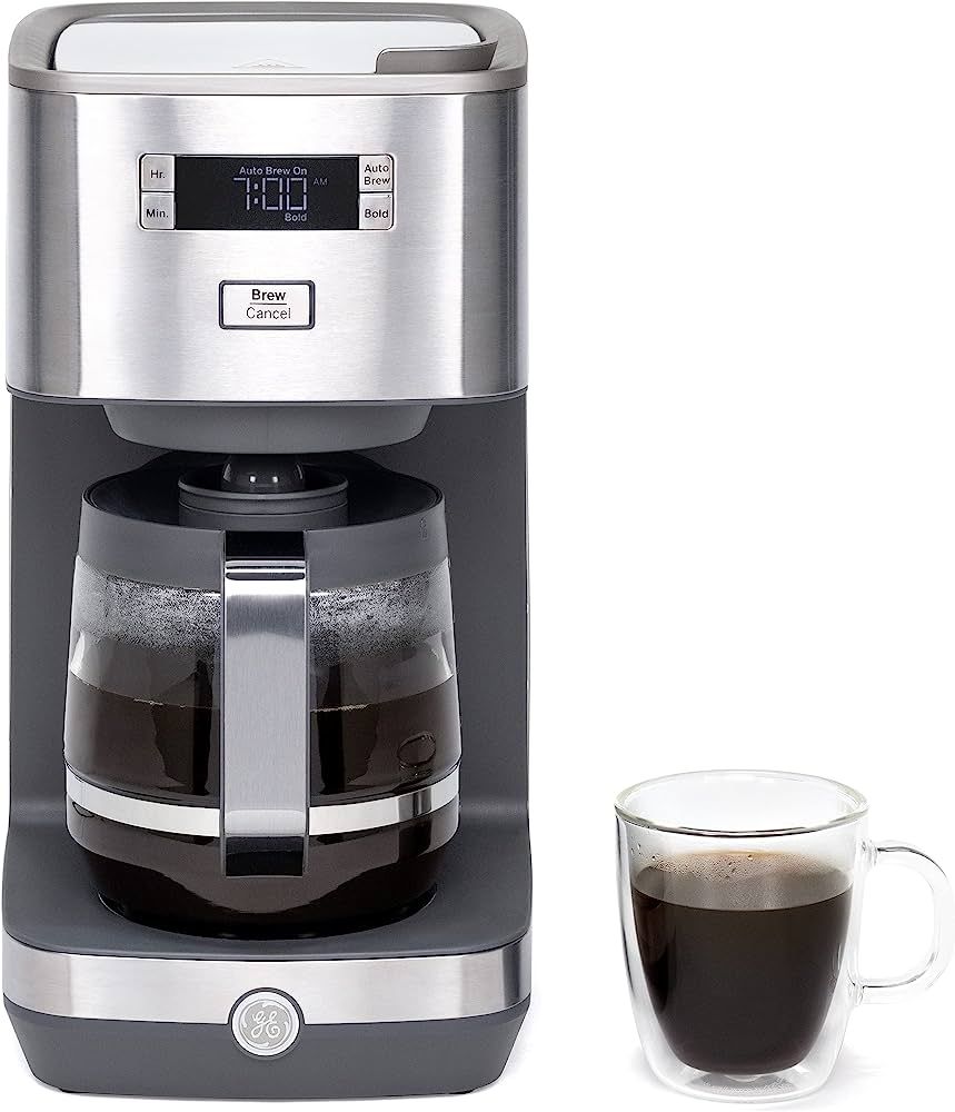 GE Drip Coffee Maker With Timer | 12-Cup Glass Carafe Coffee Pot With Warming Plate | Adjustable ... | Amazon (US)