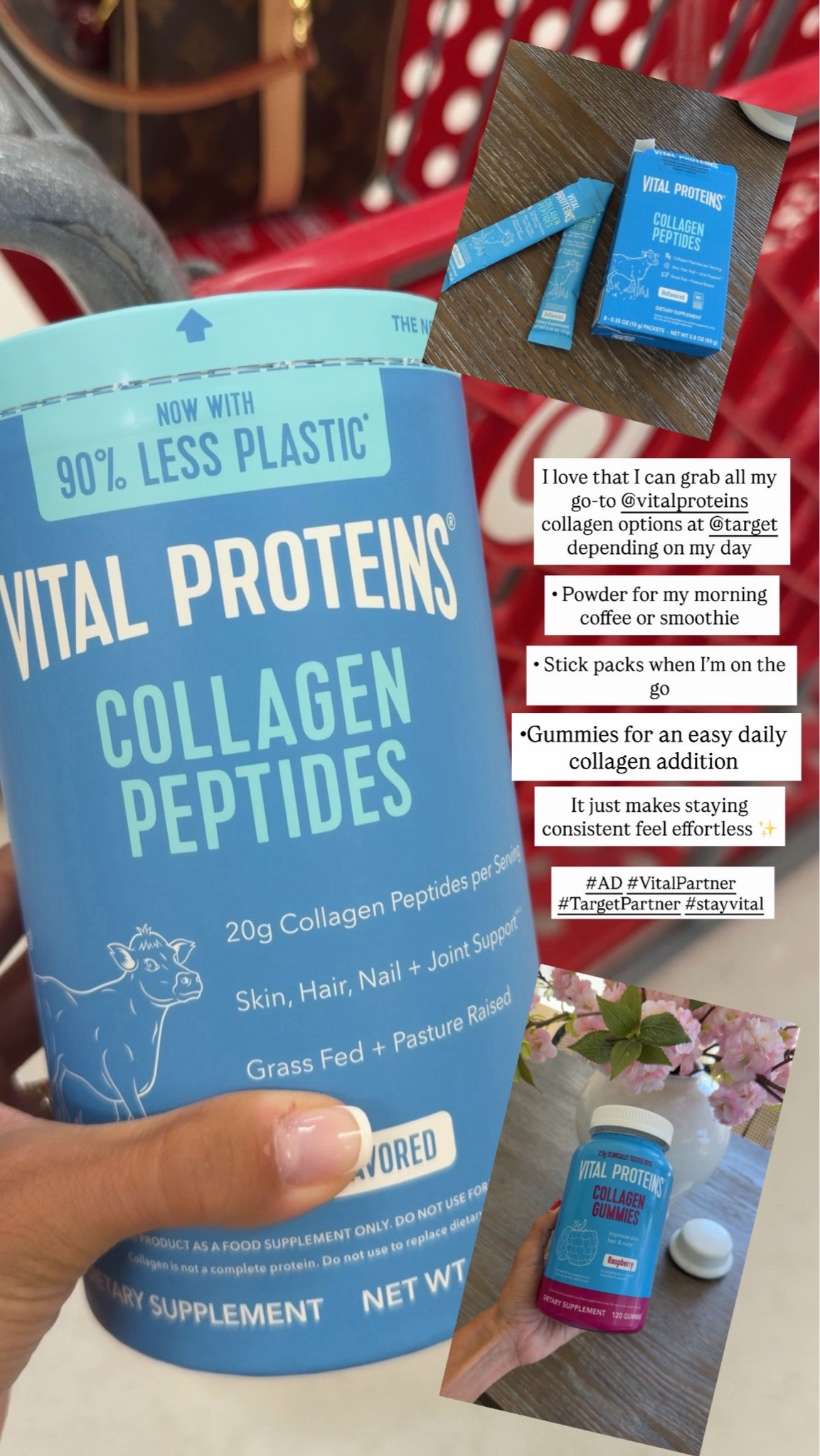 #VitalPartner The easiest habit I’ve added to my routine lately 🤍 I love that I can grab my go-to @vitalproteins collagen peptides at @target! Depending on my day, there are so many options —
• Powder for my morning coffee at home
• Stick packs when I’m on the go
• Gummies as a quick and easy daily collagen addition
It just makes staying consistent feel effortless ✨ 
#stayvital #targetpartner @Shop.LTK #liketkit 
**These statements have not been evaluated by the Food and Drug Administration. These products are not intended to diagnose, treat, cure or prevent any disease.