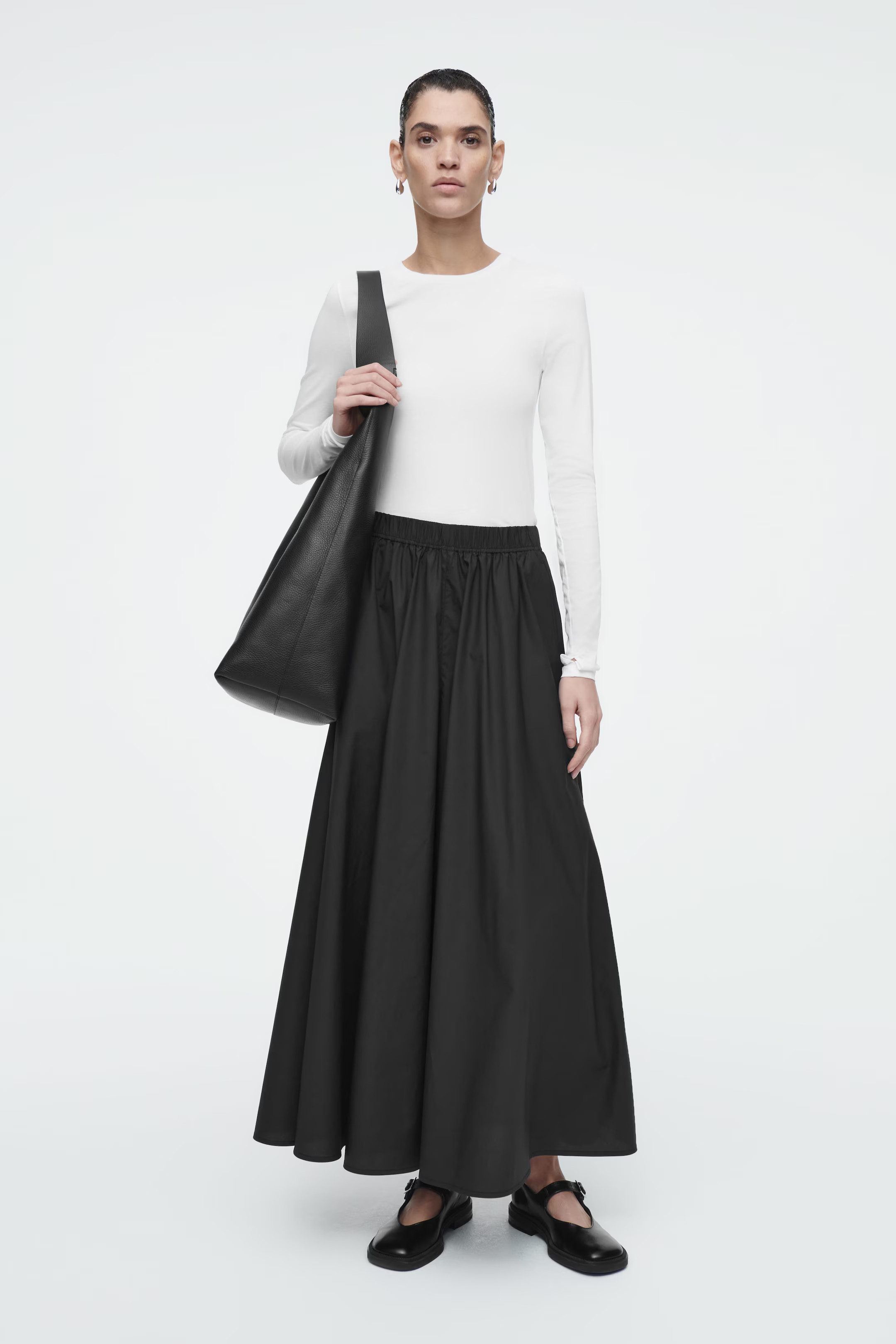 A-LINE POPLIN SKORT - BLACK | COS UK