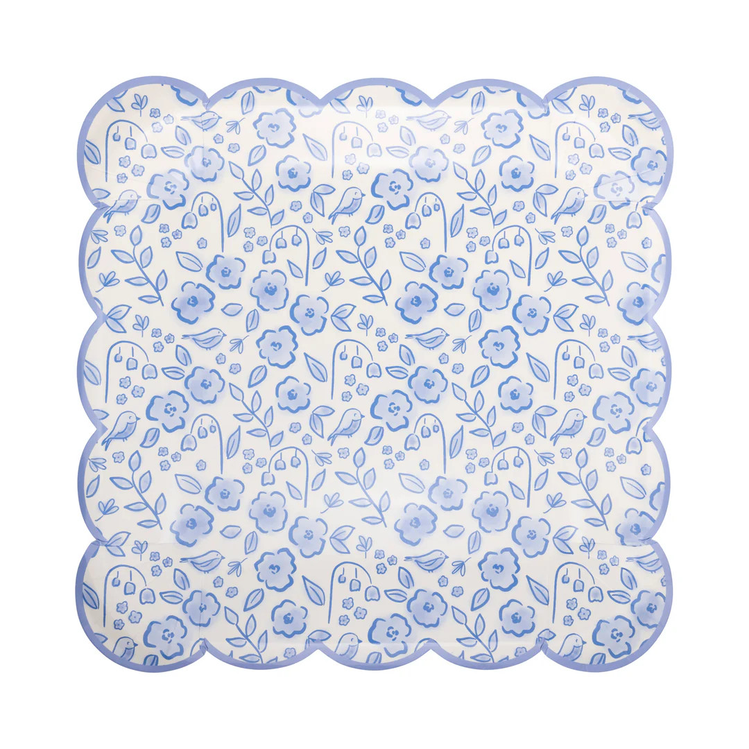 Blue Floral Paper Plate | My Mind's Eye