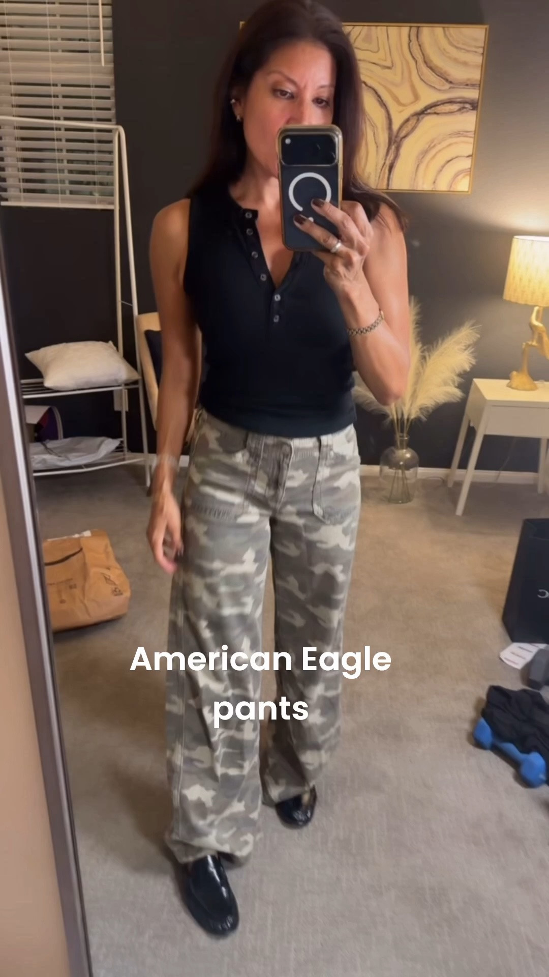 Camo wide leg jeans 

@American Eagle Outfitters 
Wearing 25 

Fall fashion over 50

#LTKSeasonal #LTKOver40 #LTKPetite