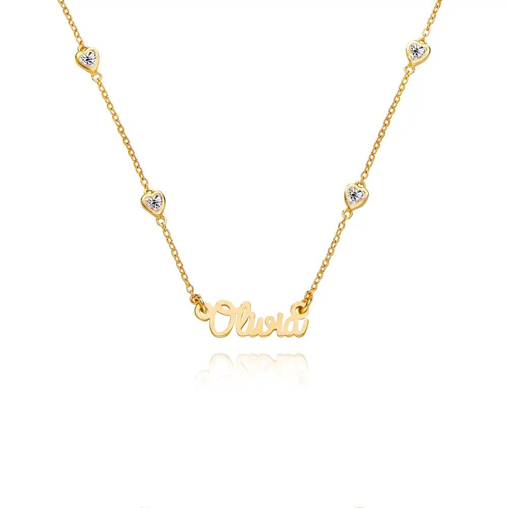 Charli Heart Chain Name Necklace in 18K Gold Vermeil | MYKA