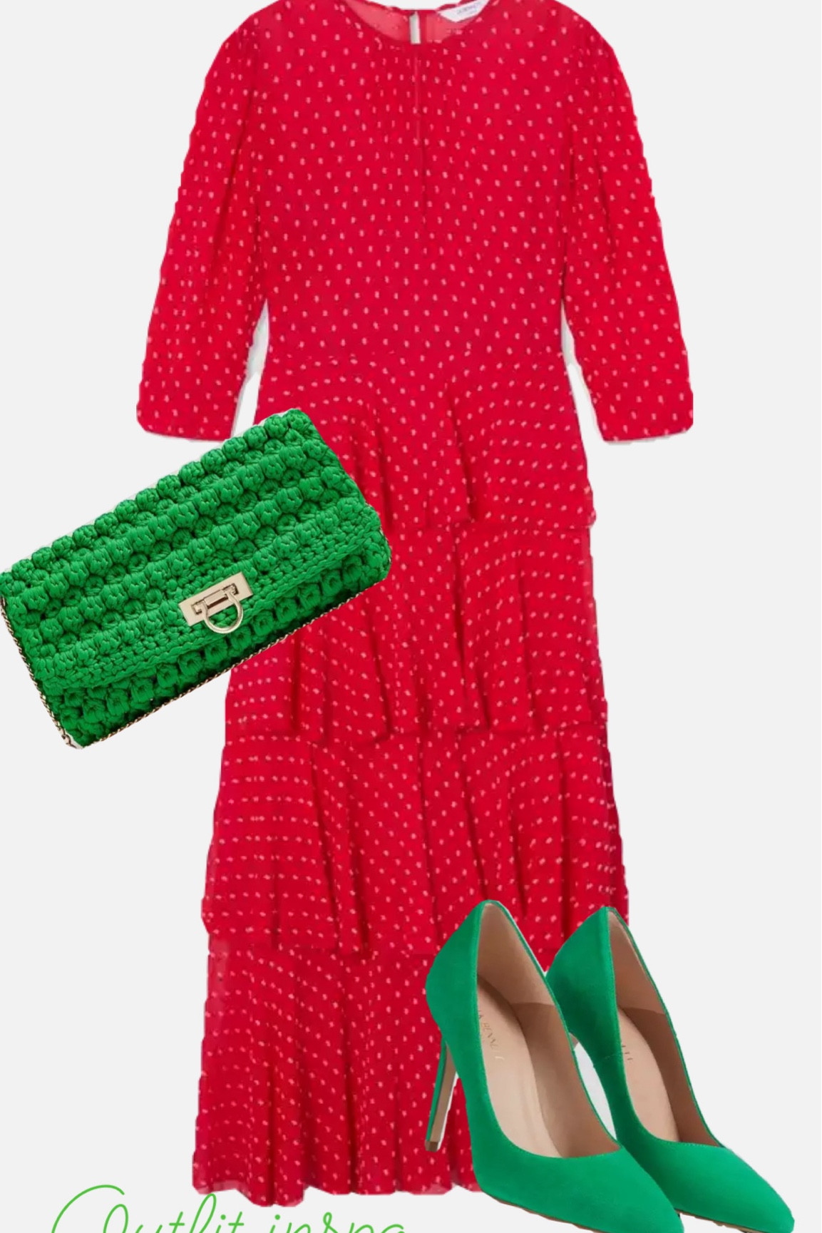 Outfit inspiration and currently 25% off dresses and shoes at LKBennett

Fern green suede pointed toe court shoes and Essie green woven fabric clutch paired with this beautiful poppy red poinsettia tiered dress 



#LTKwedding #LTKshoes #LTKuk