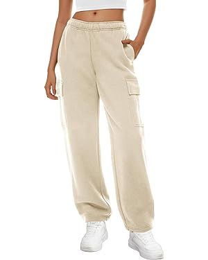 Panadila Womens Cargo Sweatpants with Pockets High Waisted Cargo Pants Gym Workout Pants Y2K Pant... | Amazon (US)