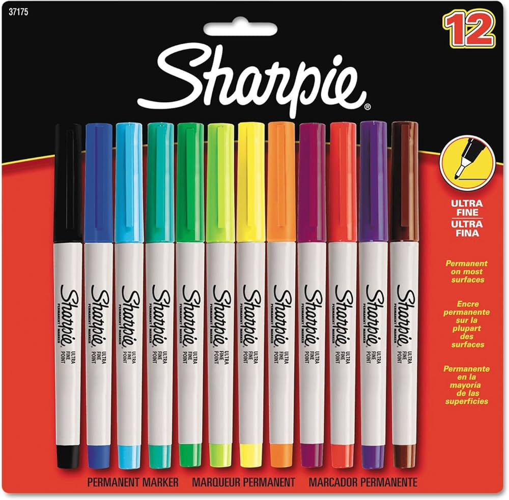 Sharpie Permanent Markers Ultra Fine Point Assorted Colors 12 Count | Amazon (US)