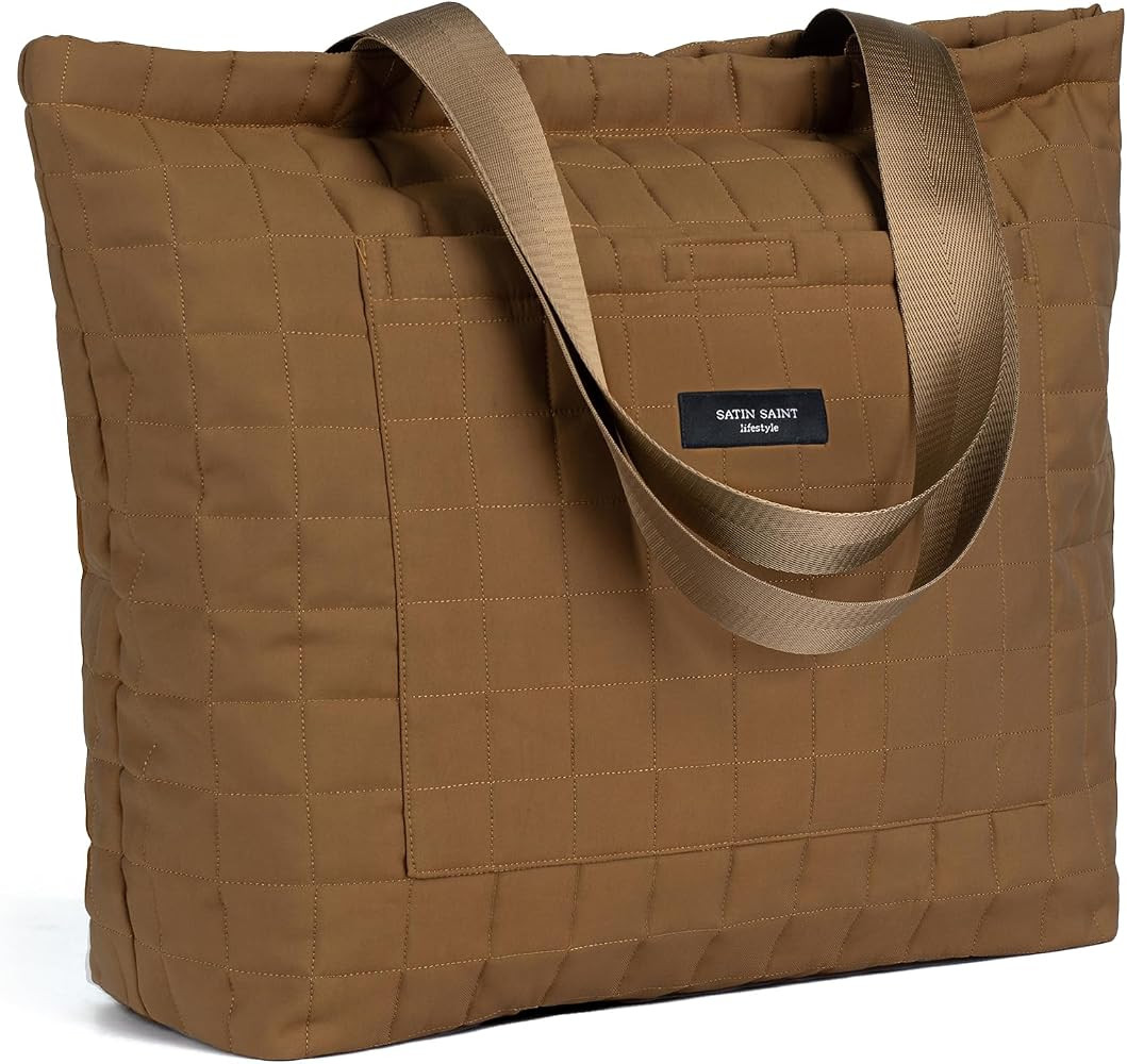 SATINSAINT Large Tote Travel Bag for Women, Lightweight Quilted Carry-All Shoppers Tote for Trave... | Amazon (US)