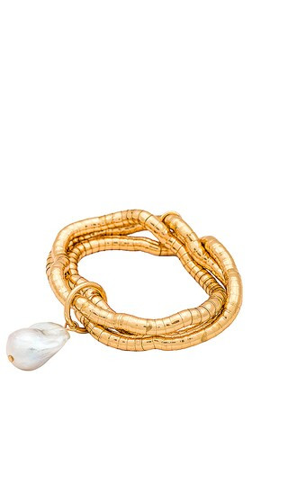 Liquid Gold and Pearl Bracelet | Revolve Clothing (Global)
