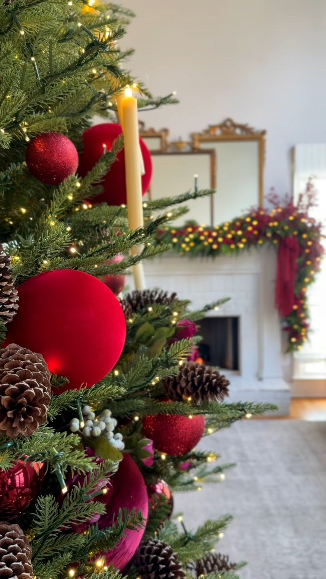 My berry berry merry fireplace reveal!!! I recreated my tree from 2022 because I already had everything, and it’s a favorite of mine, which was inspired by the Nomad Hotel.  I did the burgundy on my fireplace last year, but I wanted to make it slightly different this year. I added about a million berries, and I couldn’t be happier with how it turned out. It’s simple, yet eye catching. If you are in the market for berries, I got you. I ordered originally from Temu, but ewww they were cheap looking and fire engine red. The ones I used are a deep wine red, and look more realistic.  Comment SHOP for links sent directly to your inbox.

#LTKFindsUnder50 #LTKSeasonal #LTKHoliday