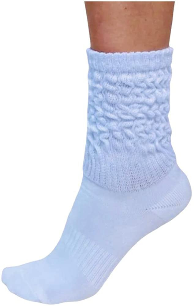 Women's 2 pack Athletic Scrunch Socks One Size 6-9 US White Fitted Foot Light Knit Slouch Socks | Amazon (CA)