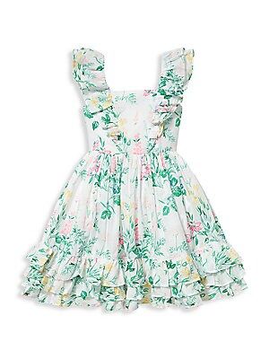 Janie And Jack Little Girl's & Girl's Floral Ruffle A-Line Dress - Size 7 | Saks Fifth Avenue