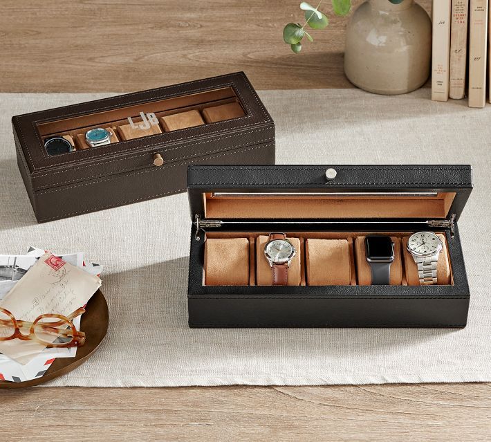 Grant Leather Watch Box | Pottery Barn | Pottery Barn (US)