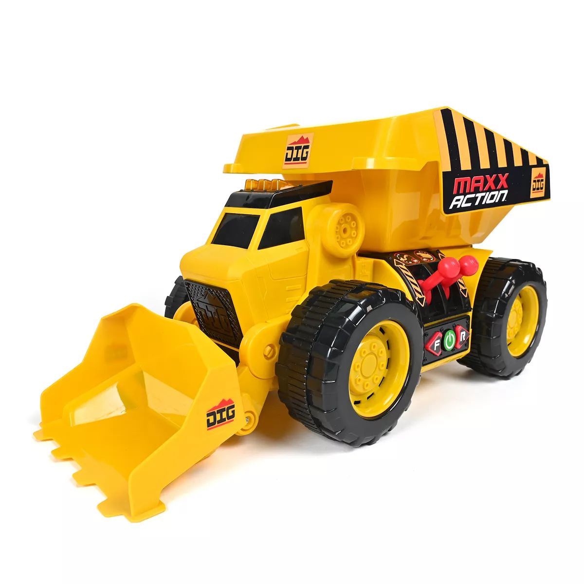 Maxx Action 2-N-1 Dig Rig – Dump Truck and Front End Loader with Lights, Sounds and Motorized D... | Kohl's
