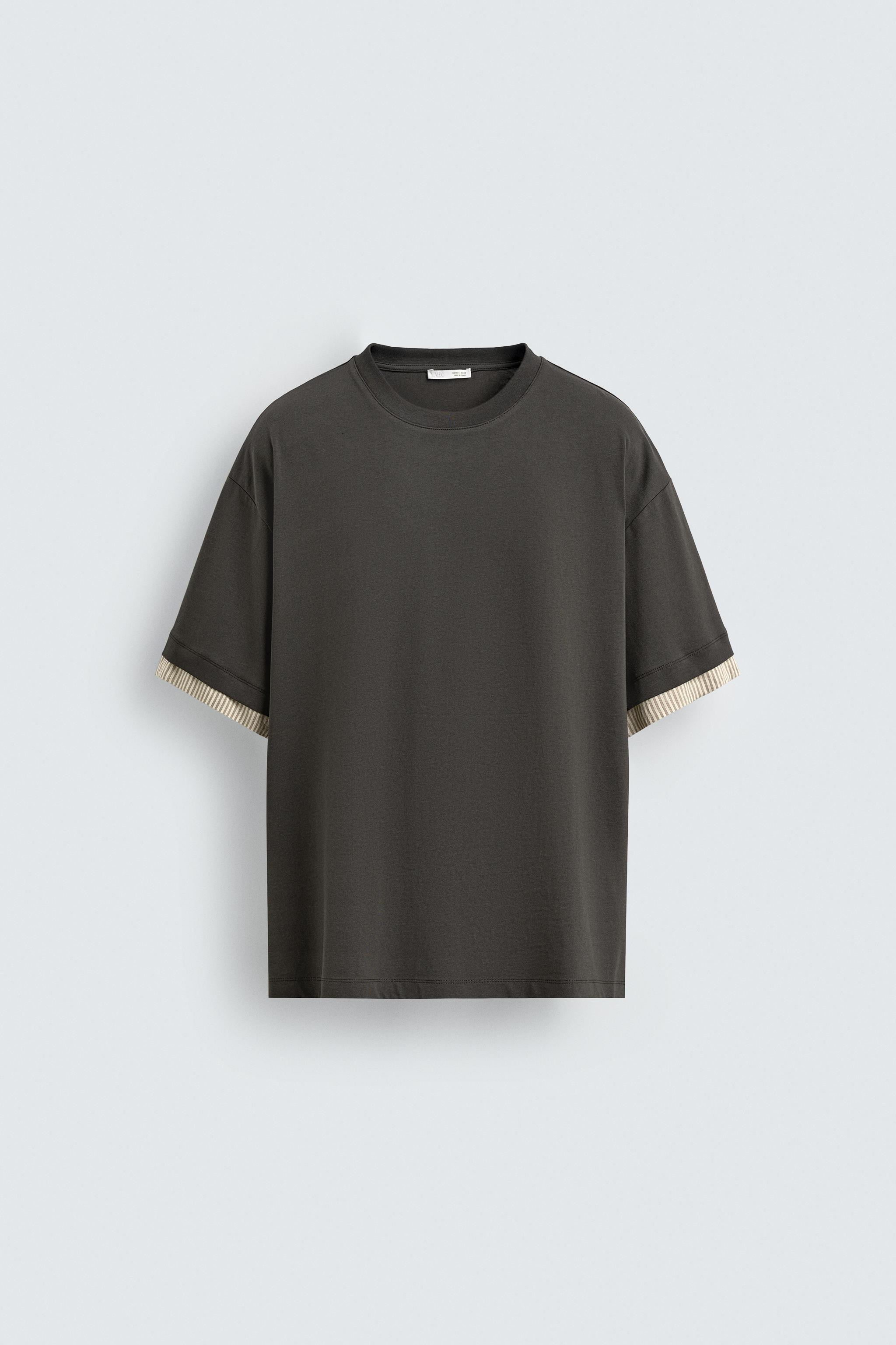 CONTRASTING SLEEVE T-SHIRT | Zara US
