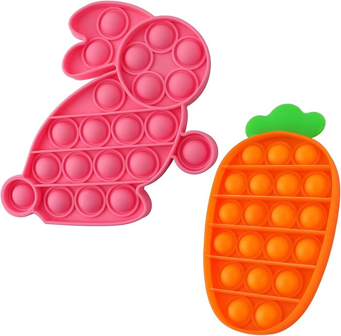 2 PCS Easter Bunny Fidgets, Bunny Carrot Sensory Fidgets, Stress Anxiety Relief Squeeze Fidget fo... | Amazon (US)