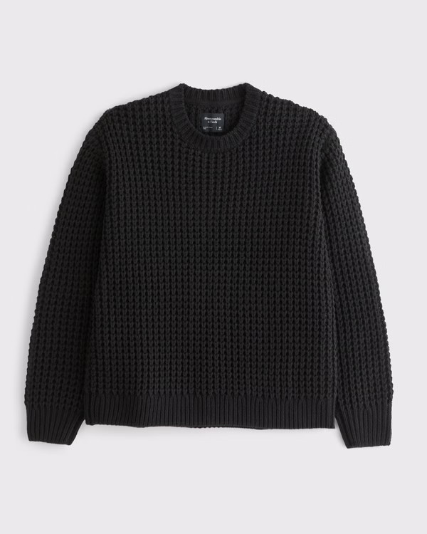 Men's Chunky Waffle Crew Sweater | Men's Tops | Abercrombie.com | Abercrombie & Fitch (US)