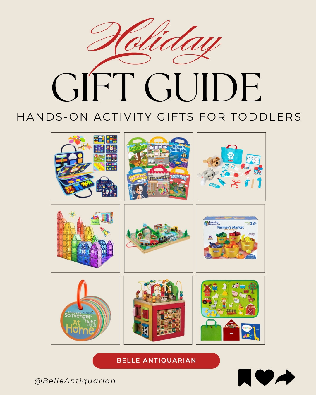 Christmas gifts for busy little hands. This toddler and preschool gift guide is filled with activities that encourage children to discover, imagine, build, sort, pretend, and play beyond a screen. #LTKGiftGuide #LTKHoliday #LTKKids 

 #LTKSeasonal #LTKBaby #LTKKids