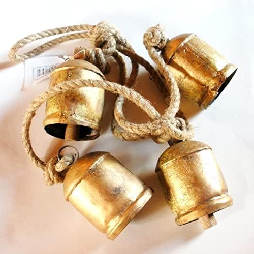 Rustic Metal Christmas Bells Rustic Brass Gold Handicrafts Shabby Chic Country Style Rustic Metal... | Amazon (US)