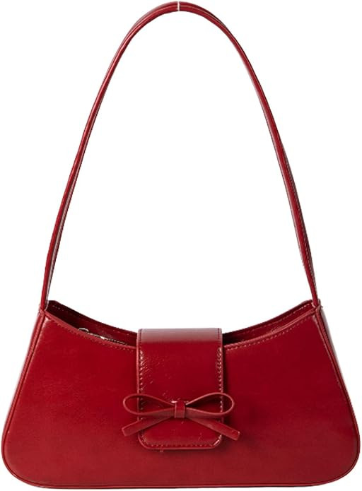 Shoulder Bag Coquette Burgundy Purse Y2k Red Purse Cherry Bow Underarm Bag Clutch Hobo Tote Purse... | Amazon (US)