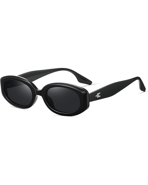Trendy Skinny Oval Sunglasses for Women Men Retro 90s Fashion Narrow Square Rectangle Sunglasses ... | Amazon (US)