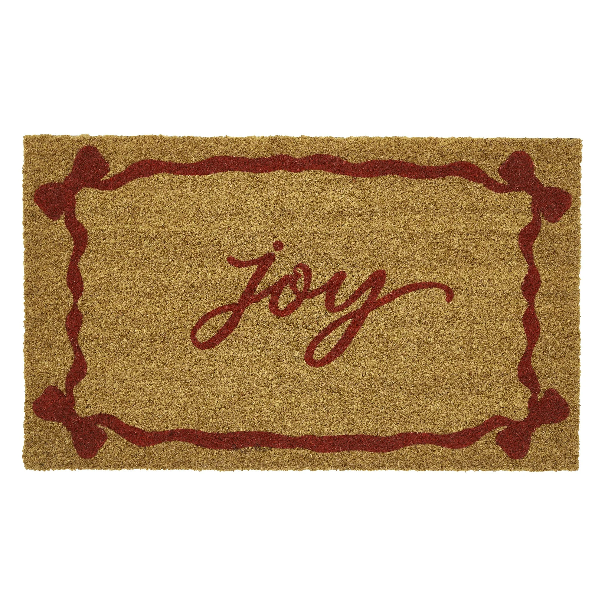 My Texas House Natural/Red Joy Bows Outdoor Coir Doormat, 18" x 30" - Walmart.com | Walmart (US)