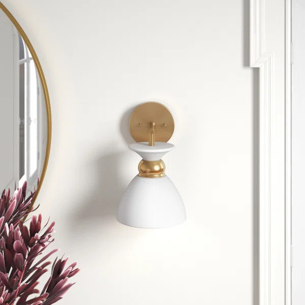 Giles - 1 Light - Wall Sconce With Burnished Brass | Wayfair Professional