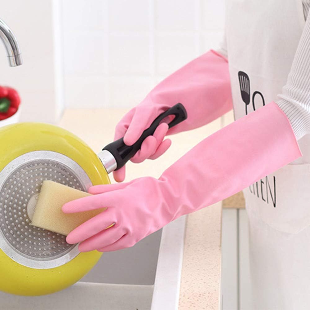 KINGFINGER Rubber Latex Waterproof Dishwashing Gloves for Kitchen,Precision Flocking Household Cl... | Amazon (US)