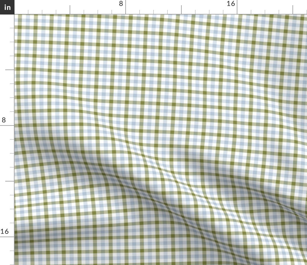 Plaid Green & Blue Fabric byjana_ambauen | Spoonflower