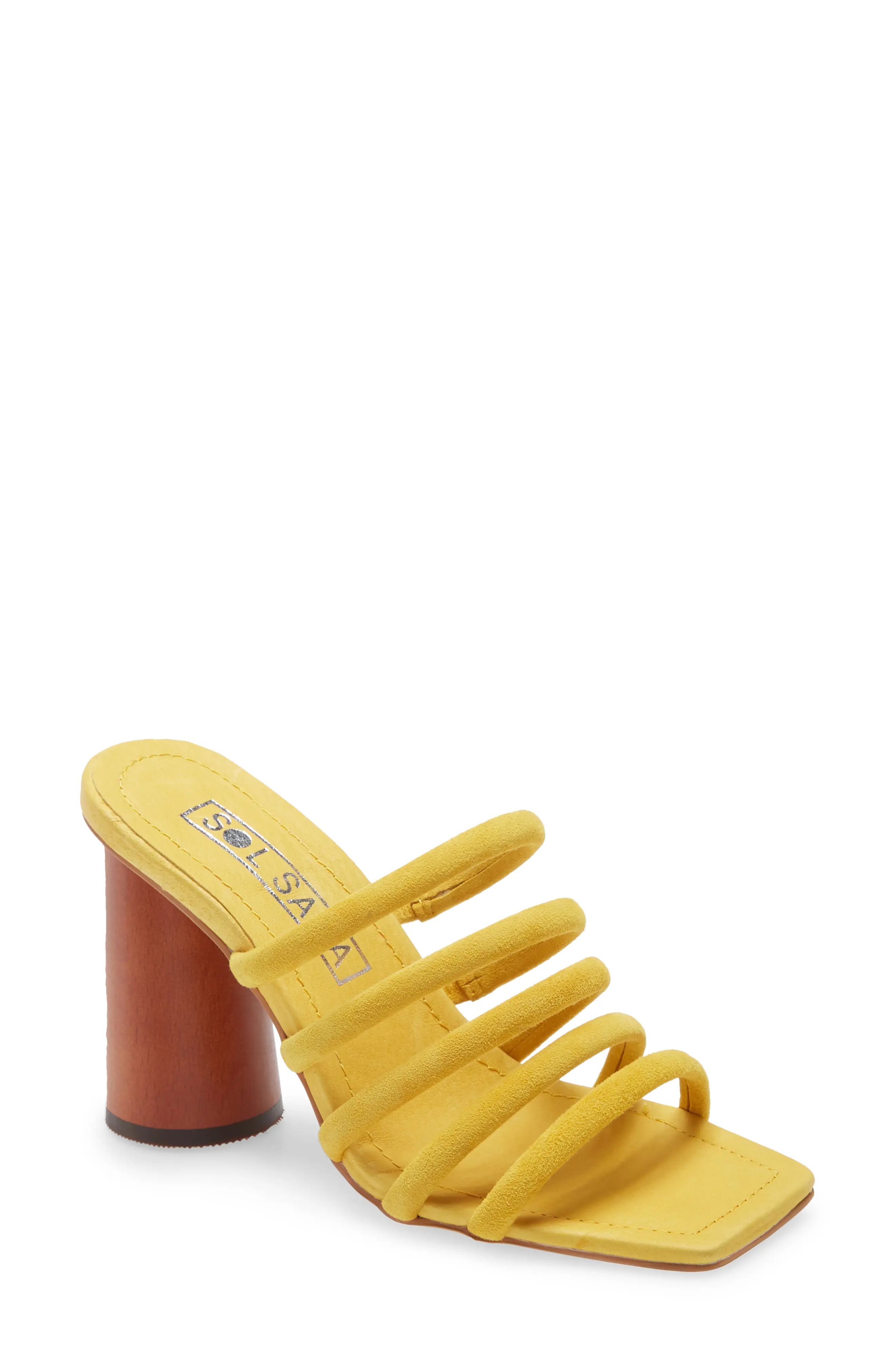 Women's Sol Sana Milava Block Heel Sandal, Size 9US - Yellow | Nordstrom
