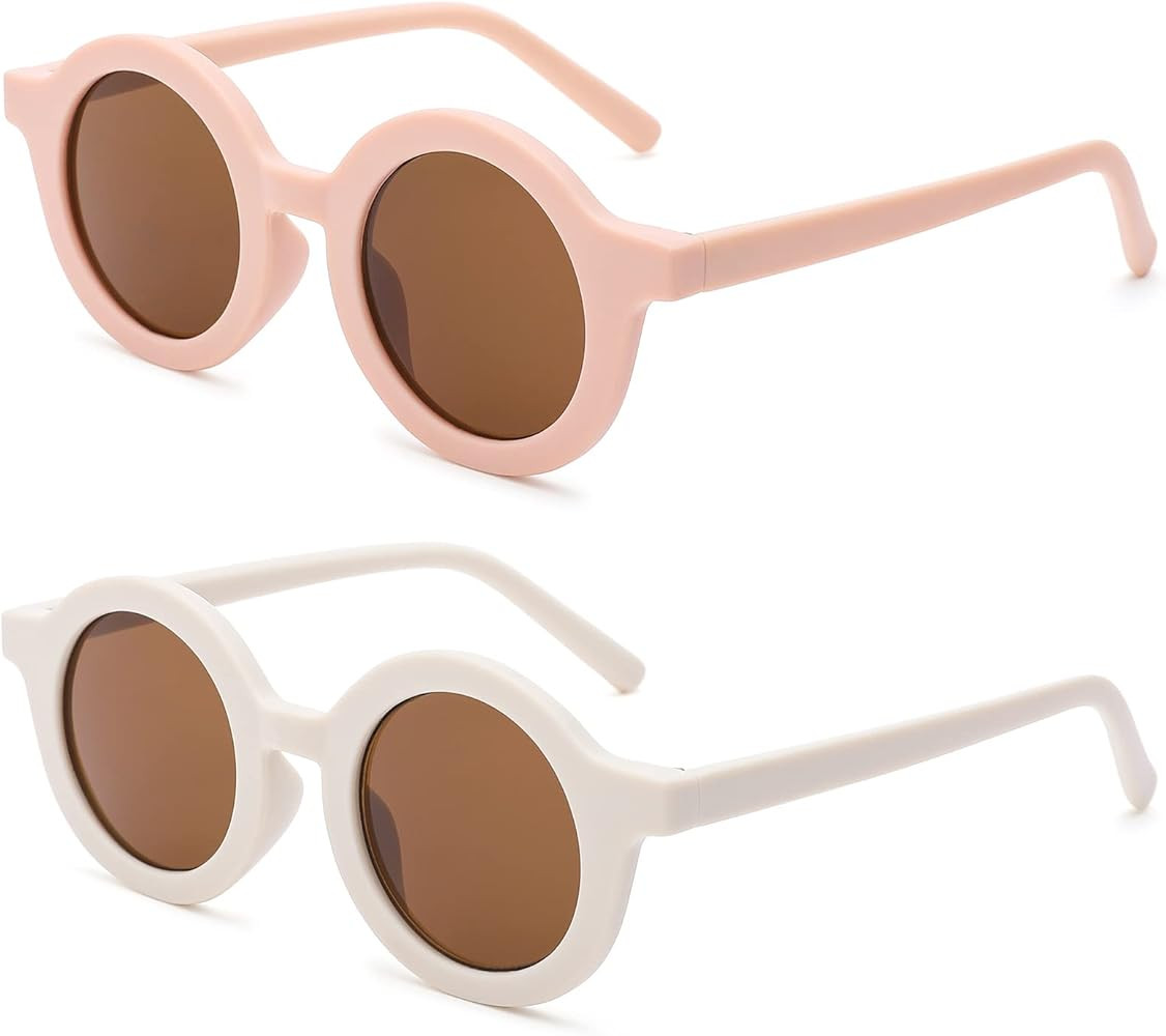 COASION Cute Round Kids Sunglasses UV Protection Flexible Rubber Glasses Shades for Toddler Girls... | Amazon (US)
