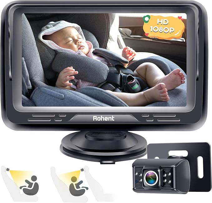 Baby Car Camera Ease Installation: Eye Protection Clear Night Vision 360° Rotation Rear Facing B... | Amazon (US)