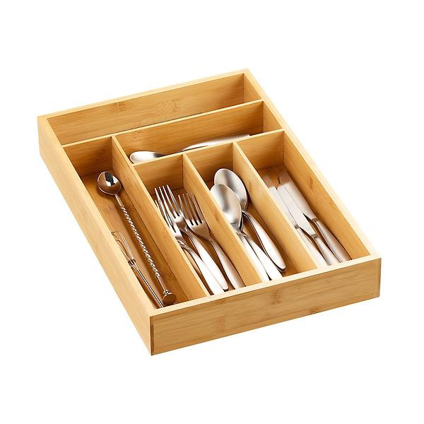 Deep Bamboo Silverware Tray | The Container Store